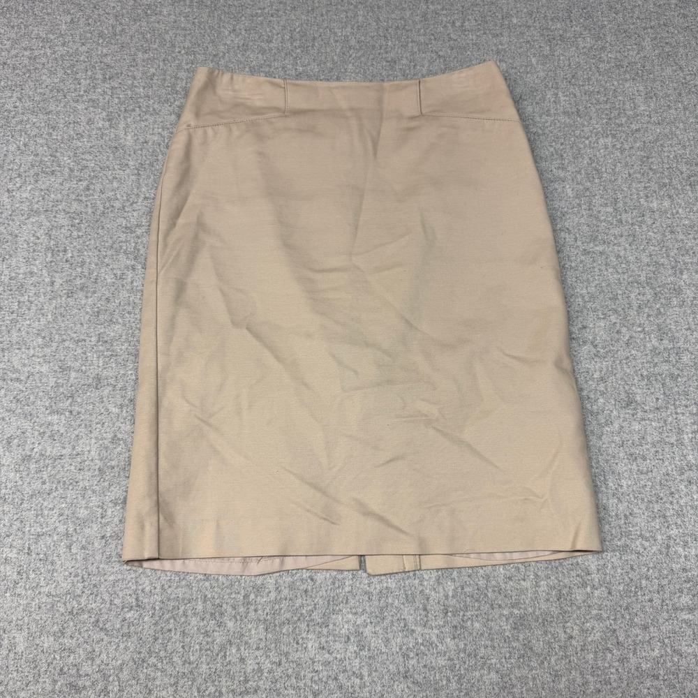 Van Heusen Studio Pencil Skirt Size 10 Tan Beige Lined Professional Office Wear